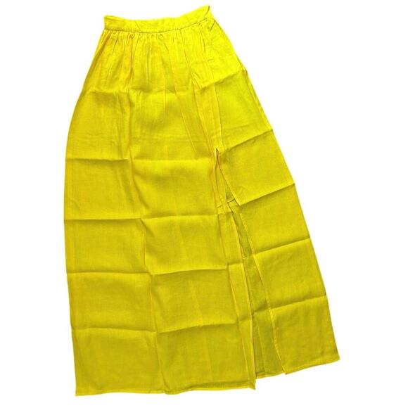 NWT RUMER Delphine Linen Maxi Skirt In Yellow Size XS - Picture 2 of 7